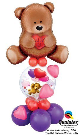 Bukiet 408 Teddy Bear Love Qualatex #16453 65205 17777-4 43599-8 43642-3