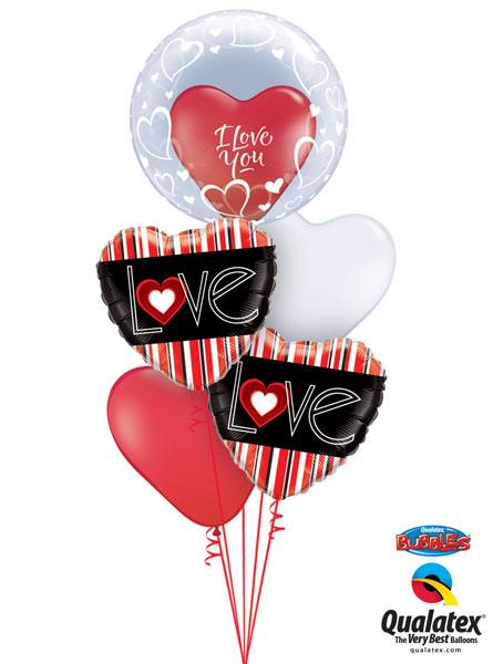 Bukiet 152 Deco Bubble Stylish Heart Qualatex #68825 29005 21698-2 24663 24019