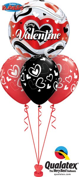 Bukiet 404 To my Valentine Banner Hearts Qualatex #33907 11123-3