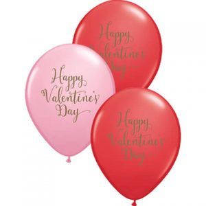 11" / 28cm 25ct / 25szt Happy Valentine's Day Script Qualatex #48203