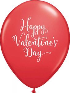 11" / 28cm 25ct / 25szt Happy Valentine's Day Script Qualatex #48206