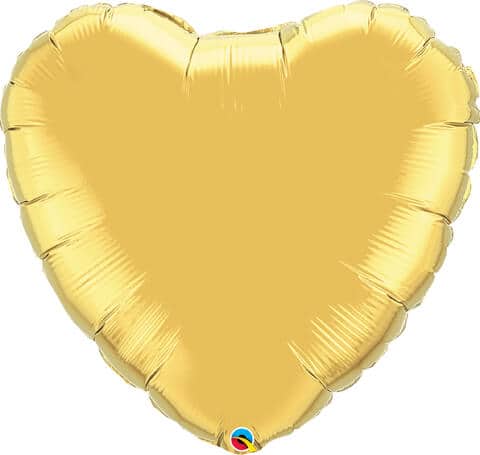 36″ / 91cm Solid Colour Heart Metallic Gold Qualatex #78451