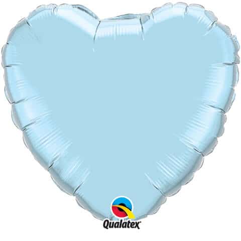 18″ / 46cm Solid Colour Heart Pearl Light Blue Qualatex #99346