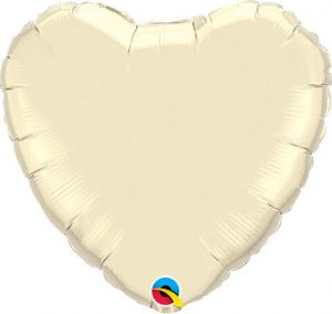 36″ / 91cm Solid Colour Heart Pearl Ivory Qualatex #74627