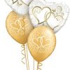 Bukiet 562 Golden Hearts Entwined Qualatex #15668-2 18639-3