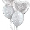 Bukiet 558 Just Married Hearts Qualatex #15816-2 19136-3