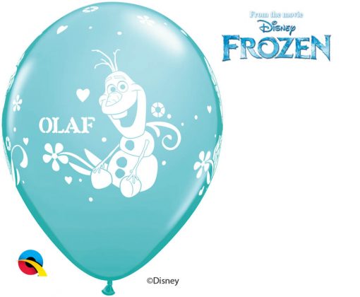 12" / 30cm 6szt Anna, Elsa, & Olaf Caribbean Blue Qualatex #19226