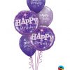 Bukiet 81 Birthday Purple Sparkle Qualatex #37928-2 38857-3