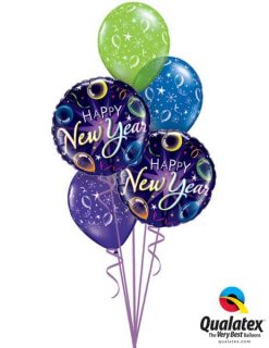 Bukiet 639 Balloon Year's Day Qualatex #40085-2 12580-3