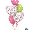 Bukiet 584 Mother's Day Big Polka Dots Qualatex #78282-2 14248-3