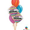 Bukiet 212 Birthday Chevron Patterns Qualatex #14687-2 91544-3