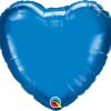 18" / 46cm Solid Colour Heart Sapphire Blue Qualatex #99591