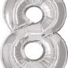 34" / 86cm Number Eight Silver Qualatex #30429