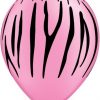 11" / 28cm Zebra Stripes Neon Pink Qualatex #76890-1