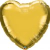 36″ / 91cm Solid Colour Heart Metallic Gold Qualatex #78451