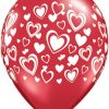 11" / 28cm Double Hearts Ruby Red Qualatex #90569-1