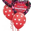 Bukiet 405 Valentine”s Shimmering Hearts Qualatex #40865-2 18079-3