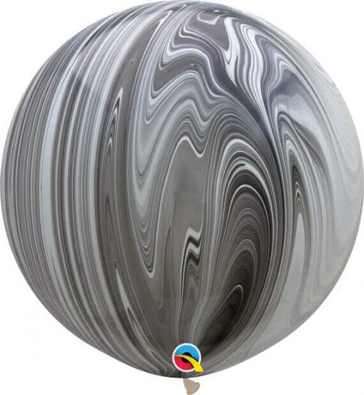 30" / 76cm Super Agate Black & White Qualatex #35206-1