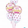 Bukiet 741 Dotty Happy Birthday Qualatex #49170-2 52966-3