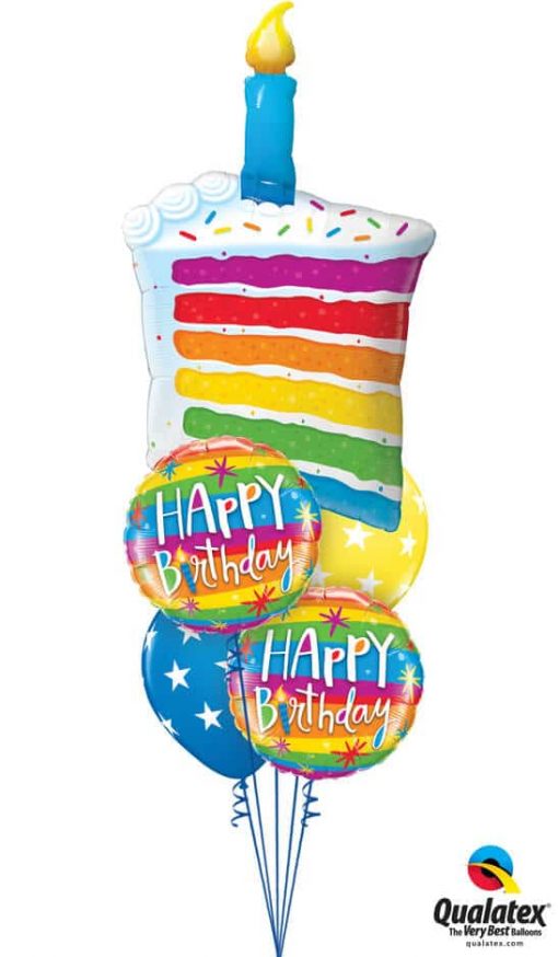 Bukiet 754 Rainbow Birthday Candles Qualatex #49379 49043-2 18077-2