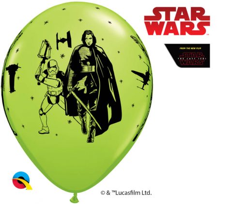 11" / 28cm Star Wars: The Last Jedi Asst of Red, Lime Green, Robin's Egg Blue Qualatex #55507-1