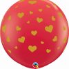 3′ / 91cm Random Hearts-A-Round Red Qualatex #80001-1