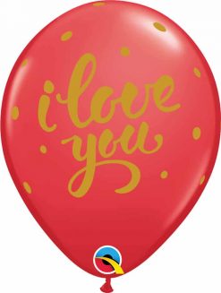 11" / 28cm I Love You Bold Script Red Qualatex #90956-1