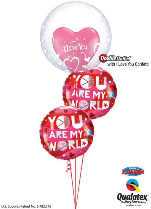 Bukiet 835 Love Me and the World is Mine! Qualatex #29505 57055-1 97171-2