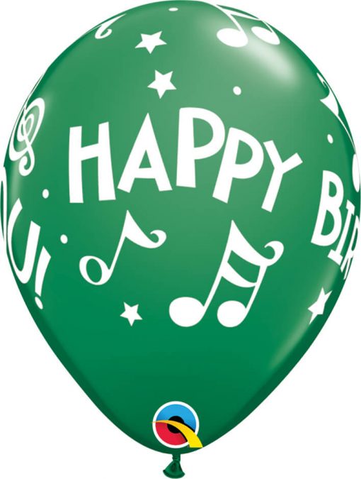 11" / 28cm Happy Birthday To You - Music Notes Carnival Asst Qualatex #18461-1