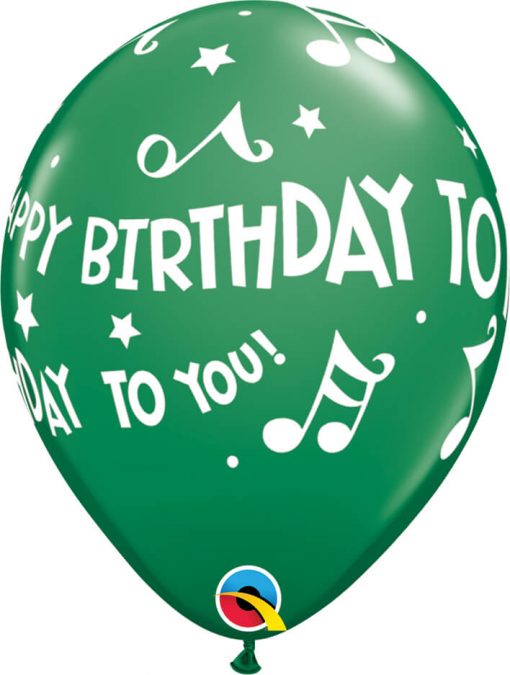 11" / 28cm Happy Birthday To You - Music Notes Carnival Asst Qualatex #18461-1