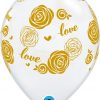 11" / 28cm Love Roses Diamond Clear Qualatex #57056-1