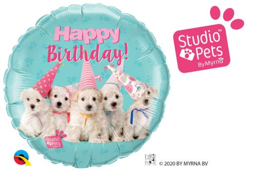 18″ / 46cm Birthday Puppies Qualatex #57620