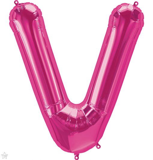 34" / 86cm Magenta Letter V North Star Balloons #59646