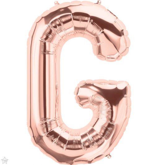 34" / 86cm Rose Gold Letter G North Star Balloons #59854