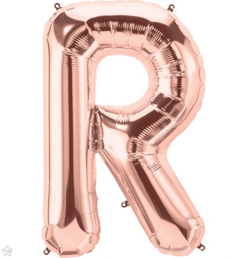 34" / 86cm Rose Gold Letter R North Star Balloons #59880