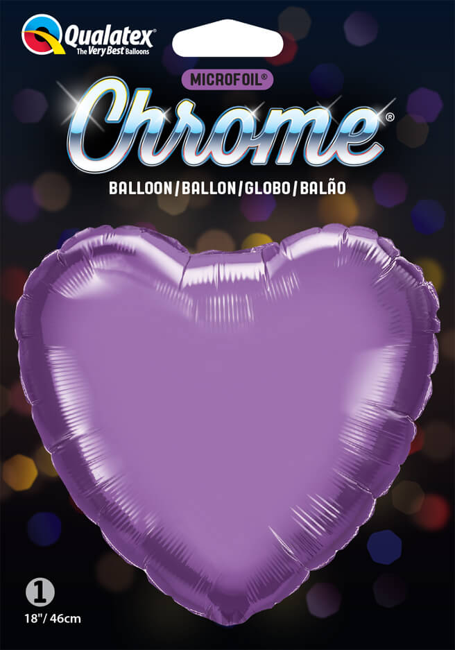 18″ / 46cm Heart Chrome® Purple Qualatex #90048