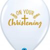 11" / 28cm On Your Baptism Cross White Qualatex #10655-1