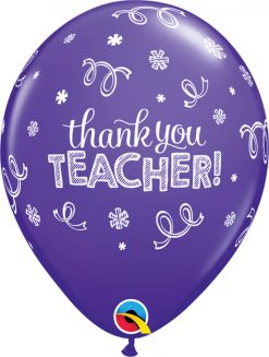 11" / 28cm Thank You Teacher Tropical Asst Qualatex #13951-1