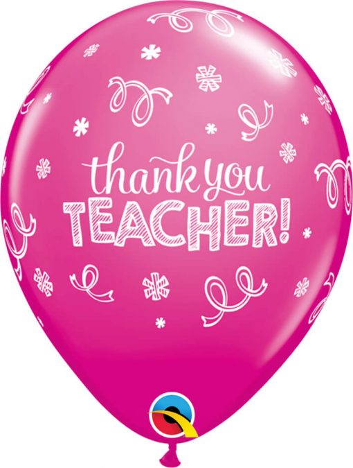 11" / 28cm Thank You Teacher Tropical Asst Qualatex #13951-1