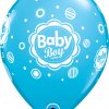 11" / 28cm 6szt Baby Boy Dots Robin's Egg Blue Qualatex #17803