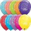 11" / 28cm 6szt Retirement! Smile-Face-A-Round Retail Asst Qualatex #18061