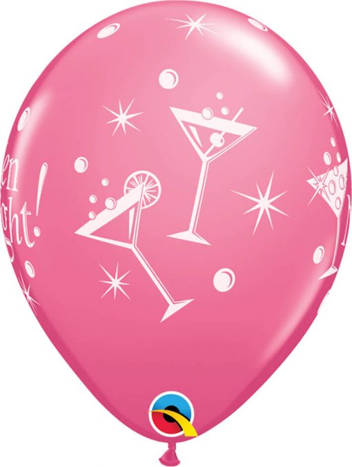 11" / 28cm Hen Night Bubbly Asst of Wild Berry, Rose Qualatex #18375-1