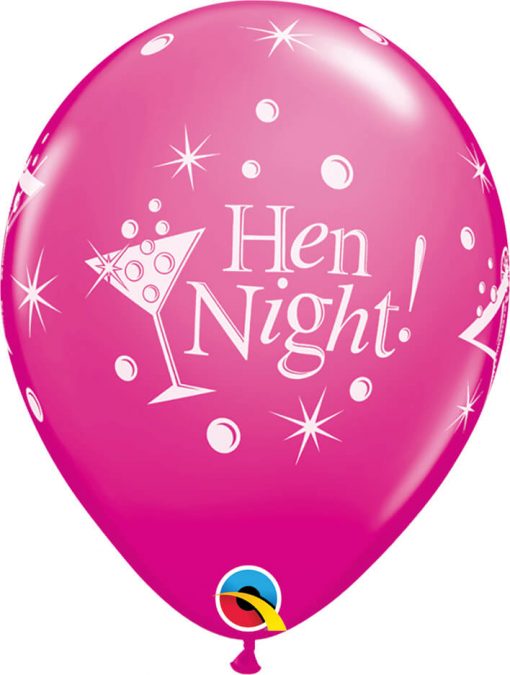 11" / 28cm Hen Night Bubbly Asst of Wild Berry, Rose Qualatex #18375-1