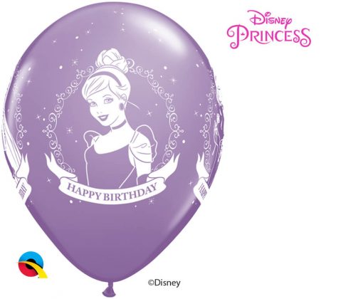 11" / 28cm Disney Princess Birthday Asst of Wild Berry, Pink, Spring Lilac Qualatex #18684-1