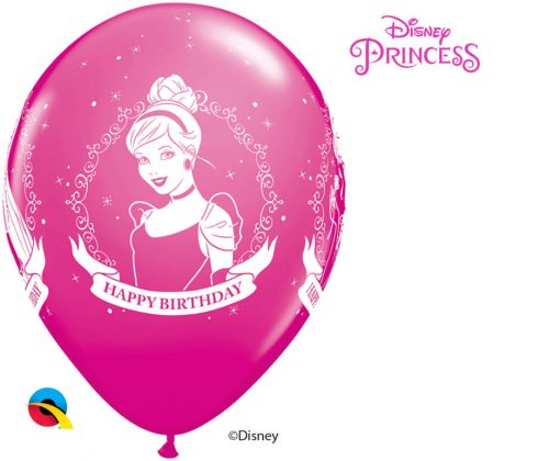 11" / 28cm Disney Princess Birthday Asst of Wild Berry, Pink, Spring Lilac Qualatex #18684-1