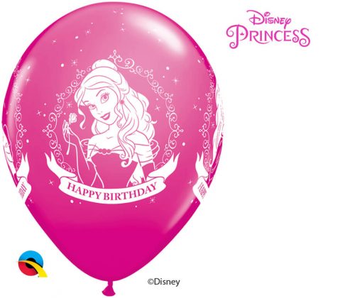 11" / 28cm Disney Princess Birthday Asst of Wild Berry, Pink, Spring Lilac Qualatex #18684-1