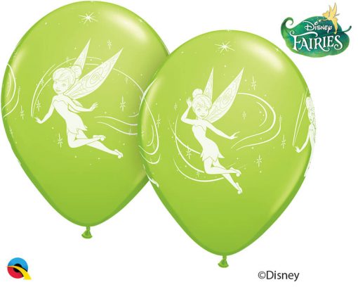 12" / 30cm 6szt Disney Tinker Bell Lime Green Qualatex #19239