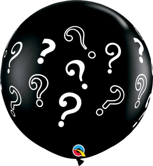 3' / 91cm Question Marks Onyx Black Qualatex #43400-1