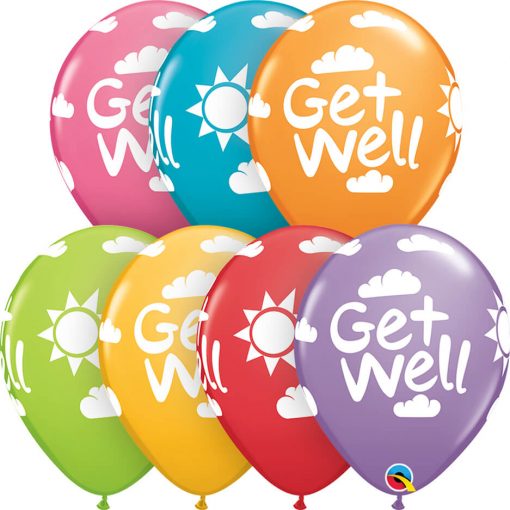 11" / 28cm Get Well Sunshine Festive Asst Qualatex #50204-1