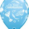 11" / 28cm 6szt Communion Symbols Pale Blue Qualatex #53440